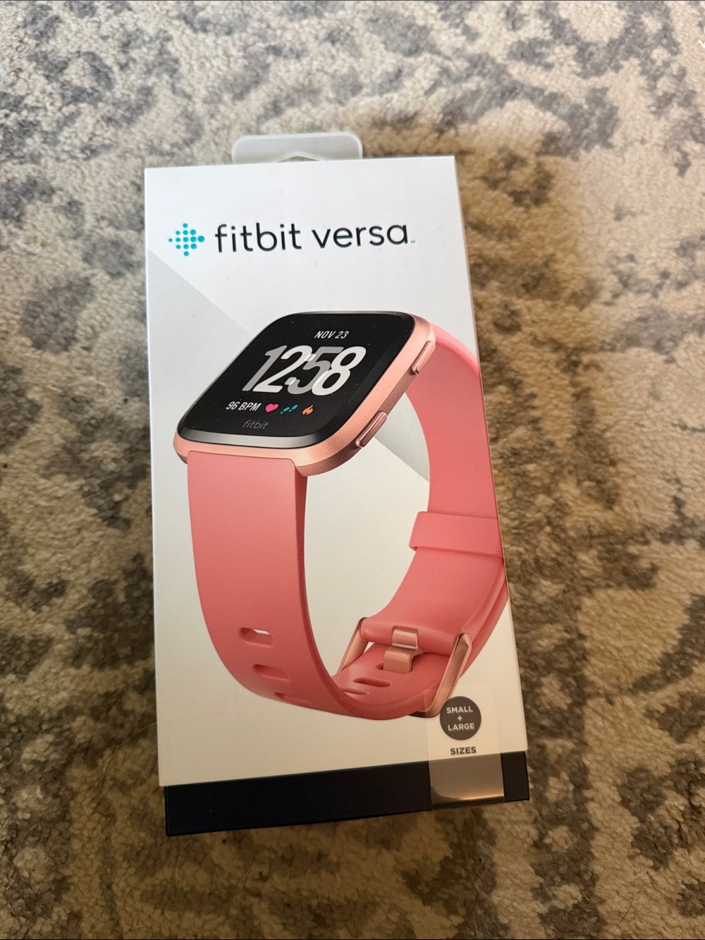fitbit Versa Smartwatch - Rose Pink Band with Rose Gold Case